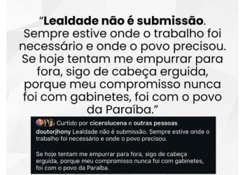 Jhony Bezerra sinaliza rompimento com João Azevêdo e pode anunciar apoio a Cícero Lucena