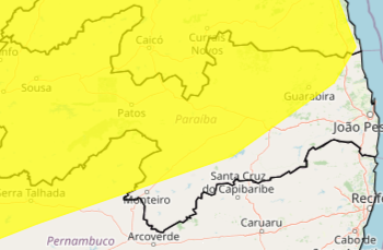 Inmet emite alerta de chuvas fortes e ventos intensos para 114 cidades paraibanas
