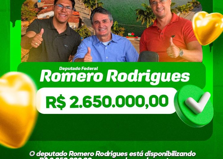 Areial recebe R$ 2,65 milhões em emendas do deputado Romero Rodrigues para fortalecer políticas públicas