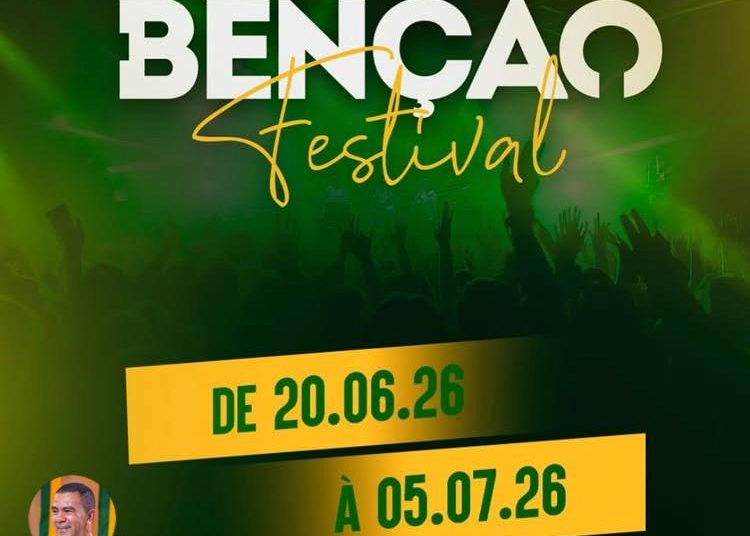 Pastor Luciano Breno confirma Festival Cantinho da Benção acontecerá de 20 de junho a 5 de julho na Praça da Bandeira Pastor Luciano Breno confirma Festival Cantinho da Benção acontecerá de 20 de junho a 5 de julho na Praça da Bandeira