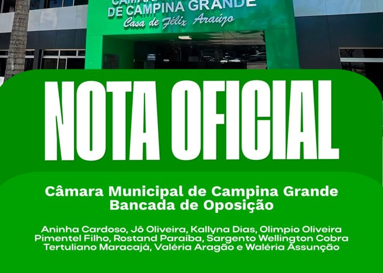 Bancada da oposição de Campina Grande emite nota sobre descumprimento de regimento interno