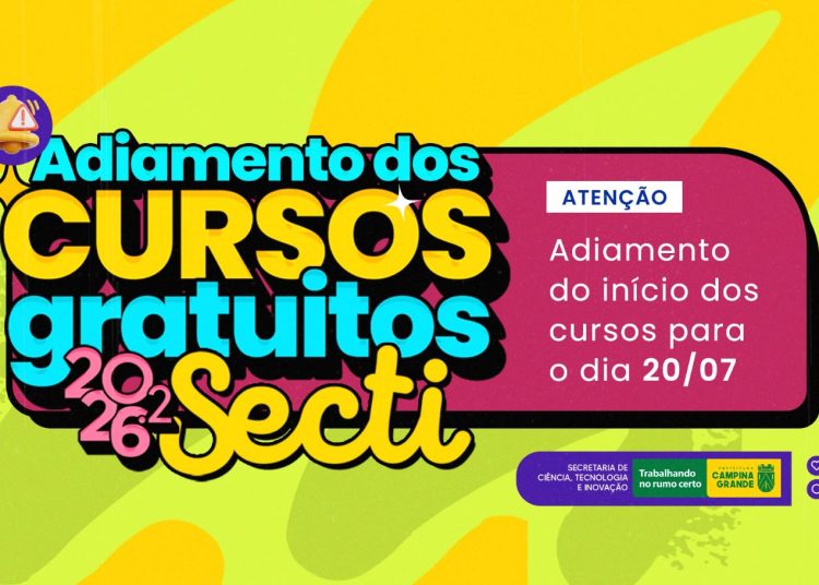 Secti adia para a próxima segunda-feira início das aulas dos cursos gratuitos de tecnologia Secti adia para a próxima segunda-feira início das aulas dos cursos gratuitos de tecnologia