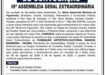 FACMA – EDITAL DE CONVOCAÇÃO