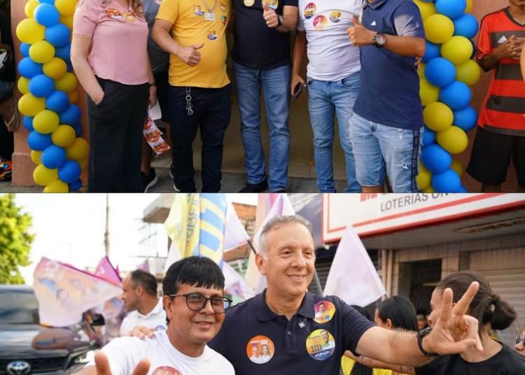 Rostand Paraíba destaca força eleitoral de Adriano Galdino e Aguinaldo Ribeiro em grande adesivagem na Zona Leste Rostand Paraíba destaca força eleitoral de Adriano Galdino e Aguinaldo Ribeiro em grande adesivagem na Zona Leste
